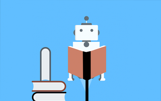 Ein Roboter, der Bücher liest